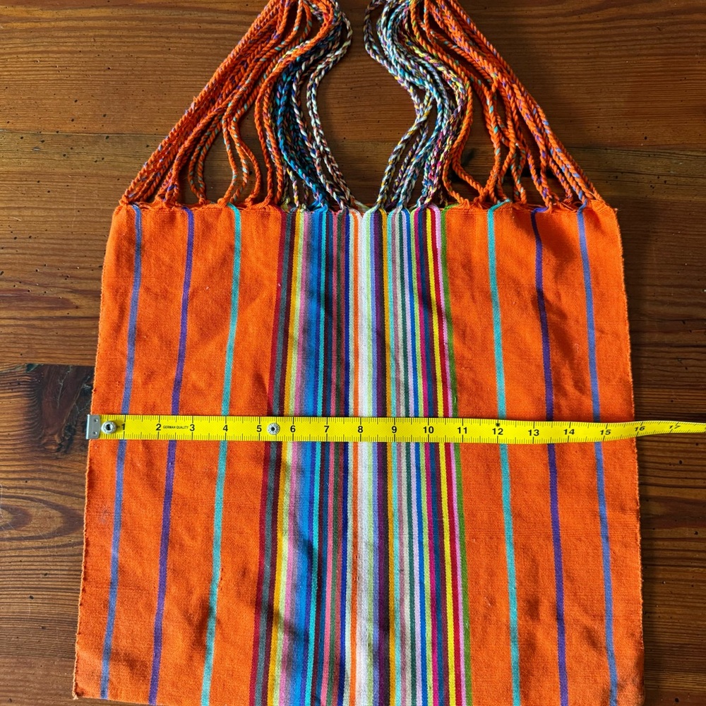 Cheerful Market Bag 16”w X 15” (about 24” including the handle) Orange - Picture 6 of 7